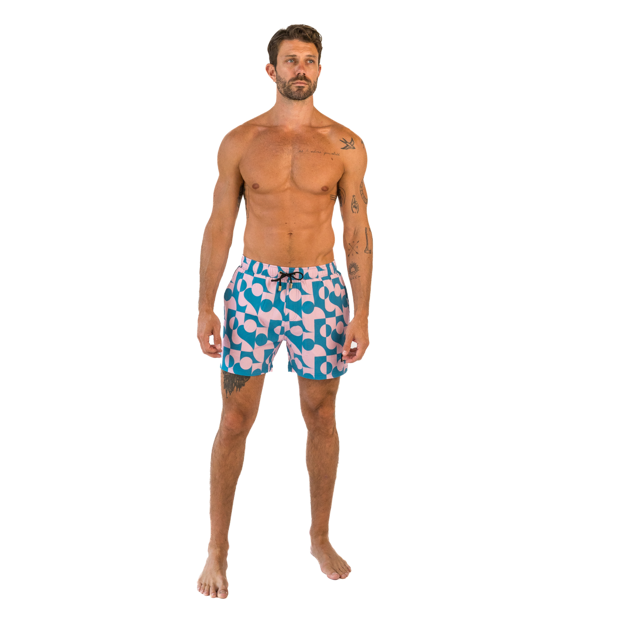 East x East Retro Tropics Men's Shorts Pink and Blue Retro Tropical