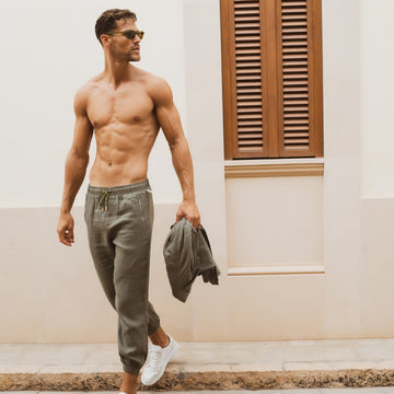 Linen Pants / Khaki Green