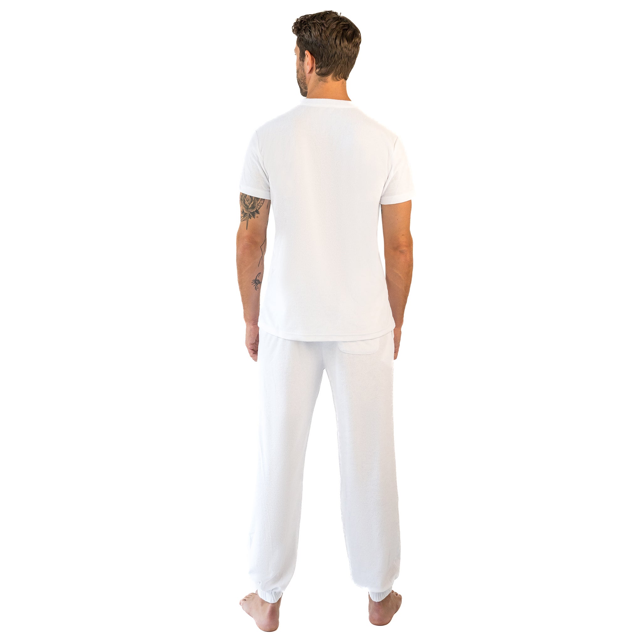 ★SCULPTOR★ Terry Piping Pants White SC23S413WH Lightweight Organic Cotton Terry Straight Pant | EILEEN FISHER