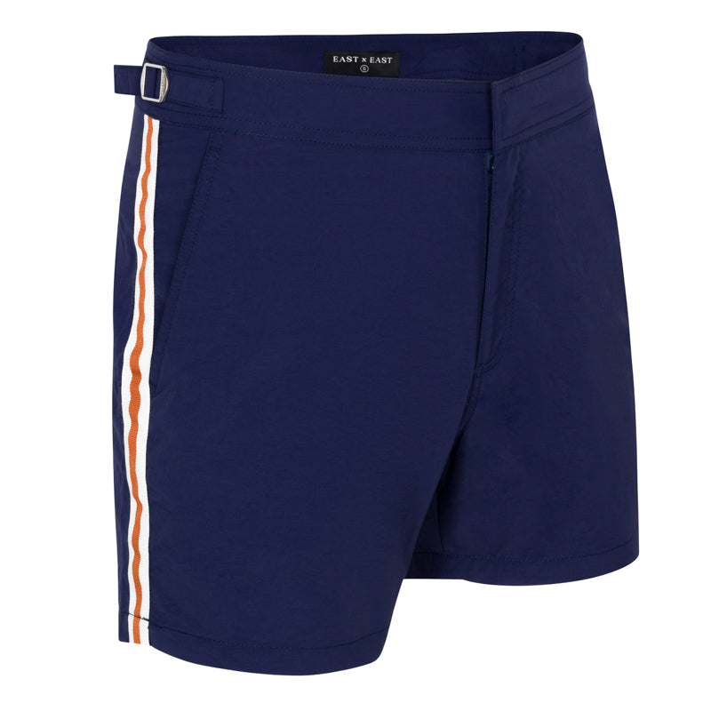 Cameron / Navy + Burnt Orange Stripe